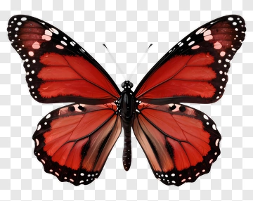 Red And Black Butterfly PNG