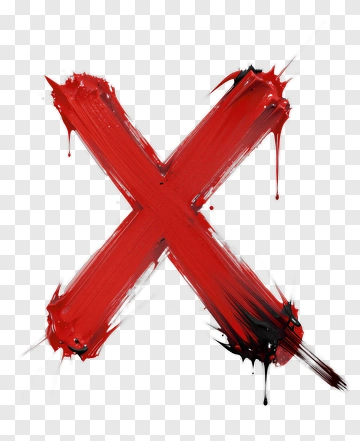 Red X With Splatter Effect PNG