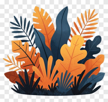 Tropical Leaves Design PNG