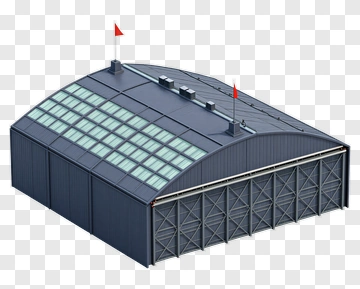 Hangar With Red Flags PNG