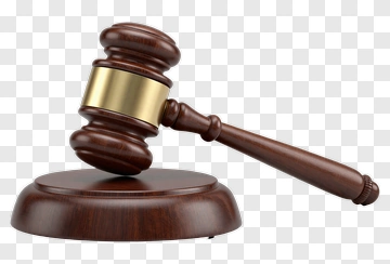 Wooden Gavel With Gold Band PNG