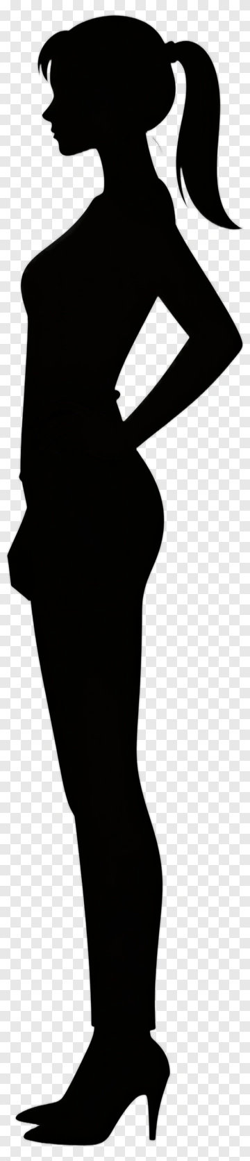 Silhouette Of A Woman In Profile PNG