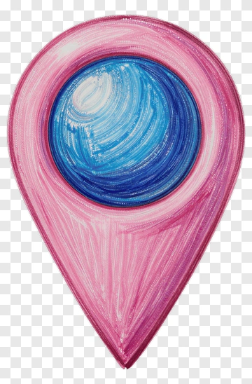 Hand Drawn Map Pin With Blue Center PNG