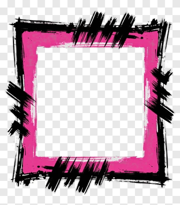 Pink And Black Hand Drawn Frame PNG