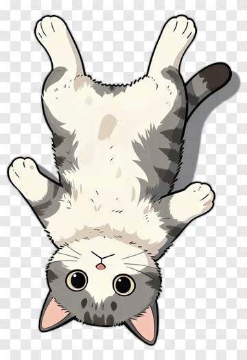 Cute Cat Lying On Back PNG