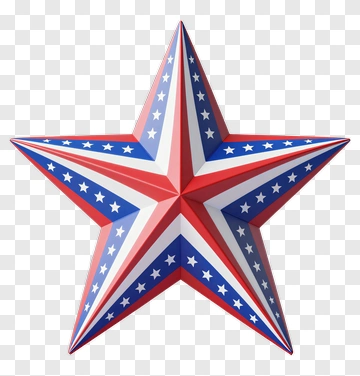 Red Blue White Star PNG