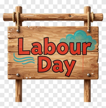 Labour Day Wooden Sign PNG