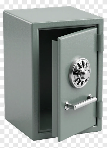 Gray Safe With Combination Lock PNG