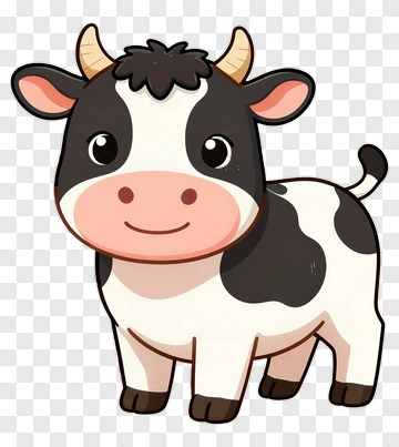 Cute Cartoon Cow PNG