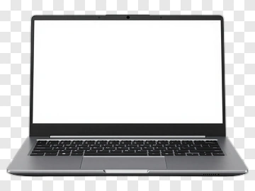 Silver Laptop With Blank Screen PNG