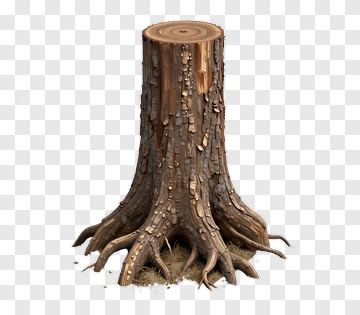 Tree Stump With Visible Roots PNG