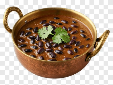 Black Bean Stew In Copper Bowl PNG