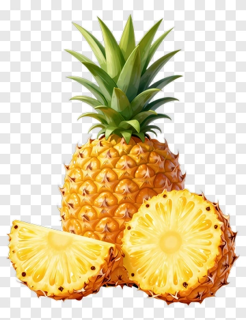 Sliced Pineapple With Crown PNG