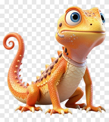 Orange Cartoon Lizard PNG