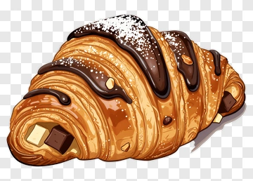 Chocolate Croissant With Powdered Sugar PNG