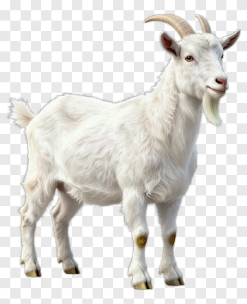White Goat Standing PNG