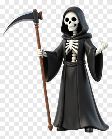Death Skeletal Figure With Scythe PNG