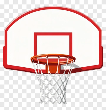 Basketball Hoop With Red Backboard And White Net PNG