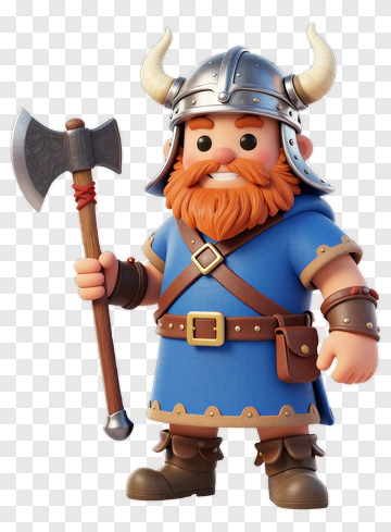 Viking Warrior With Axe PNG