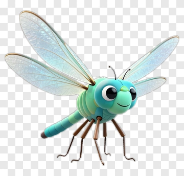 Cute Blue Dragonfly PNG