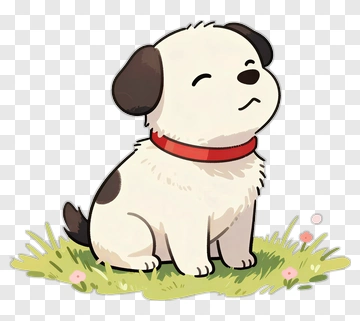 Cute Puppy Sitting In Grass PNG