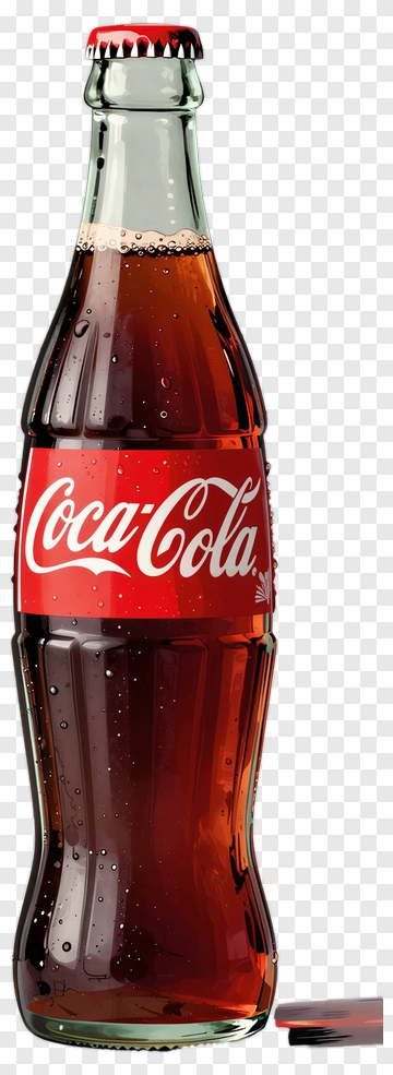 Coca-Cola Bottle With Red Label PNG