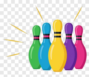 Colorful Bowling Pins With Sparkles PNG