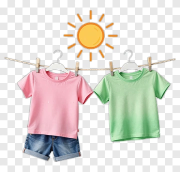 Pink And Green T-Shirt With Shorts PNG