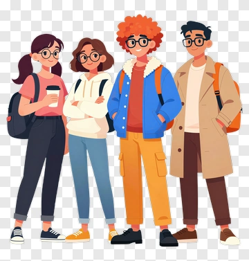 Group Of Friends Students PNG