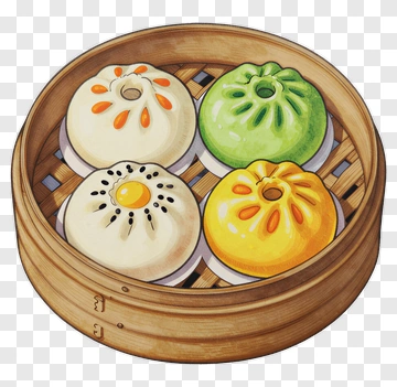 Steamed Buns In Steamer Basket PNG