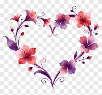 Heart Shaped Floral Design PNG