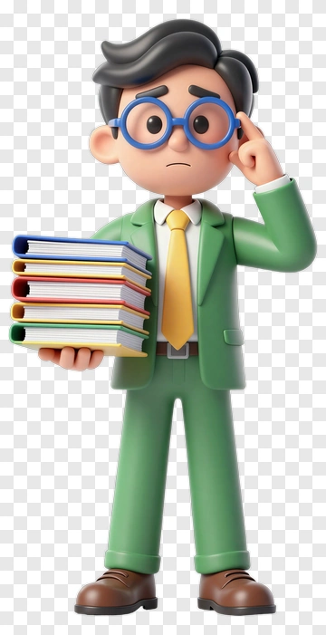 Cartoon Teacher Holding Books PNG