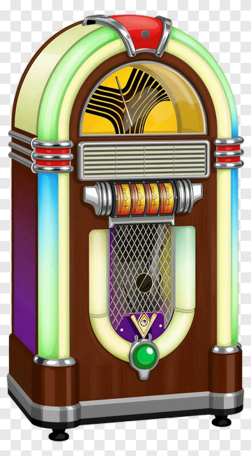 Vintage Jukebox With Neon Lights PNG
