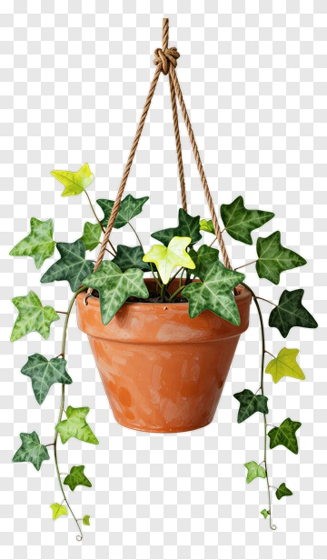 Hanging Ivy Plant In Terracotta Pot PNG