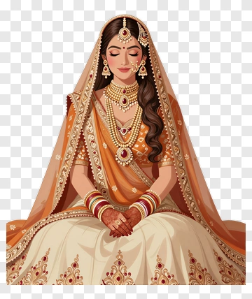 Indian Bride In Traditional Attire PNG