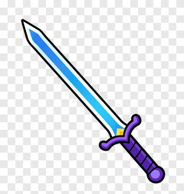 Blue Sword With Purple Handle PNG