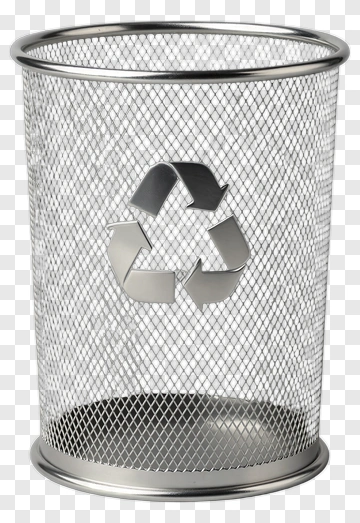 Silver Recycling Bin PNG