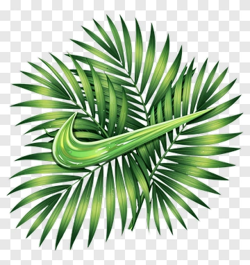 Nike Logo With Palm Leaves PNG