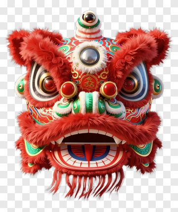 Lion Dance Mask PNG