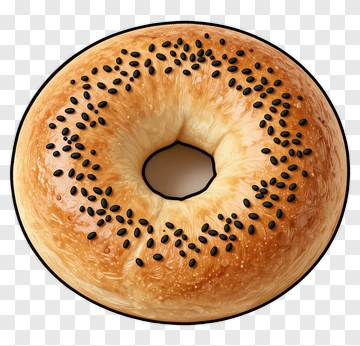 Golden Bagel With Sesame Seeds PNG