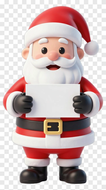 Santa Claus Holding A Blank Sign PNG