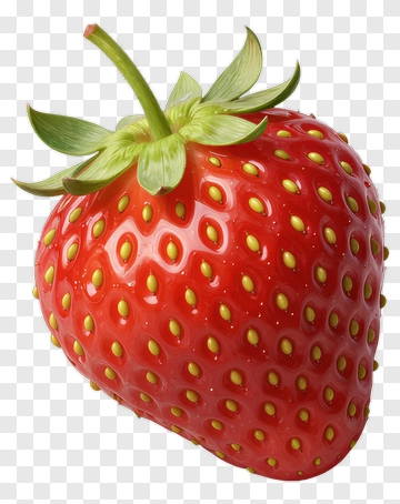 Red Strawberry With Green Stem PNG