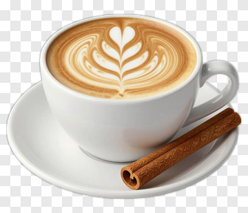 Latte Art Coffee Cup With Cinnamon PNG