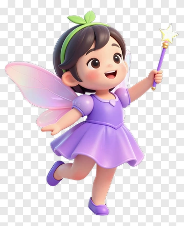 Fairy Girl With Magic Wand PNG