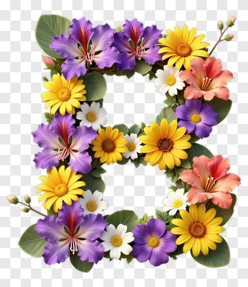 Floral Letter D Design PNG