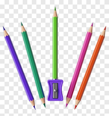 Colorful Pencils With Sharpener PNG