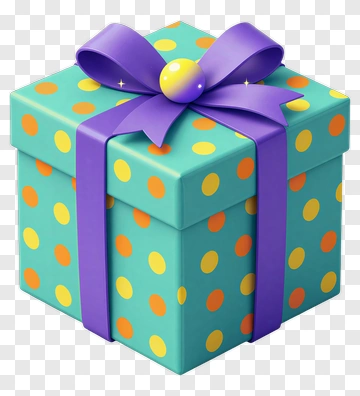 Gift Box With Purple Bow PNG