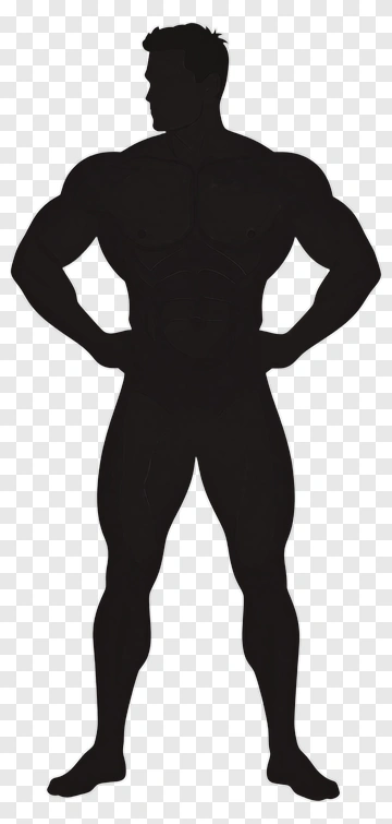 Silhouette Of A Muscular Man PNG