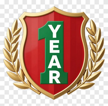 One Year Shield Emblem PNG