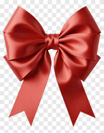 Red Satin Bow PNG